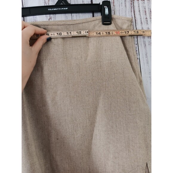 George ME Skirt  Size 16 Beige Flared Pleated wool blend Flare - Picture 4 of 8